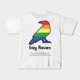 Gay Raven G8b - Can animals be gay series - meme gift t-shirt Kids T-Shirt